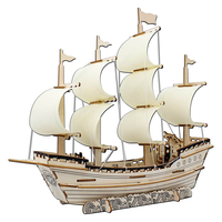 TaTanice 木质3D立体拼图儿童玩具成人积木拼装帆船模型摆件男孩