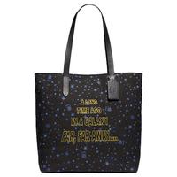 COACH 蔻驰 星球大战联名款系列 女士帆布手提单肩包 F88039QBMTI 红色星星图案 大号