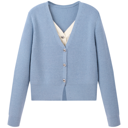 乐町 针织线套衫女2024年冬季叠穿感毛衣合体毛衫