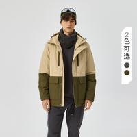 CAT 卡特秋冬24款男士户外工装风格拼色百搭休闲中长羽绒服