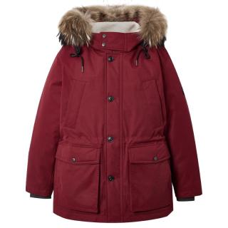 JACK&JONES 225412065 可拆卸毛领派克羽绒服 F15酒红色 L