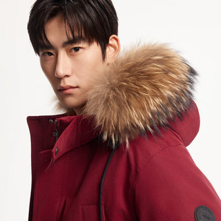 JACK&JONES 225412065 可拆卸毛领派克羽绒服 F15酒红色 L