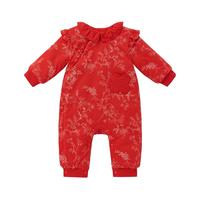 全棉时代 新年婴儿服冬装连体衣宝宝过年拜年衣服加厚外出服保暖