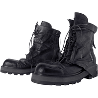 幻象者设计师品牌2025新款厚底增高马丁靴男真皮设计感高帮靴女 黑色 40