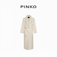 PINKO【圣诞】女士通勤直筒简约冬日暖白羊绒羊毛大衣外套P 1P XL