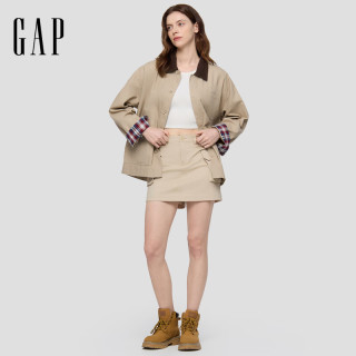 Gap 男女装春季巴恩风灯芯绒翻领口袋纯棉宽松外套791856