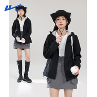 回力 限时4小时！女士秋冬加绒加厚三防软壳衣 黑-纯色 M