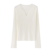 Basic House/百家好极简静奢短款时尚百搭长袖针织衫-B0624H5X782 白色 XL125-140斤