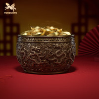 铜师傅 九龙聚宝盆 客厅桌面铜摆件 家居装饰工艺品