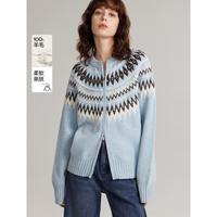 ELLE 女士费尔岛花型开衫毛衣 冬季款