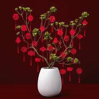 寻年味 2026马新年挂饰幼儿园手工diy教室吉祥物挂件树上小灯笼春节装饰