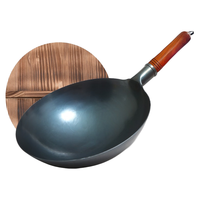 JITIECHUI 冀铁锤 炒锅(32cm、不粘、无涂层、铁、黑色)