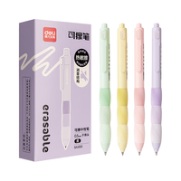 得力(deli)热敏可擦按动中性笔 0.5mm子弹头按动轻音高颜值中性笔刷题笔 黑色12支/盒SA350 【按动可擦】轻音按动-黑色12支