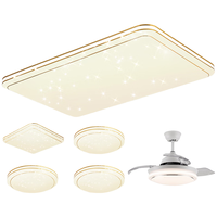 Lighting 雷士 NVC 简影系列 客厅吸顶灯+方卧灯+吊扇灯+圆卧灯*3 白色+金色 主灯智控款