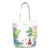 花间公主 追忆系列 女士帆布单肩托特包 1918DB005 珍珠白 大号