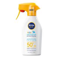 欧洲进口 妮维雅(NIVEA)妮维雅儿童敏感肌防晒乳液SPF50+300ml 高倍防水 喷头设计