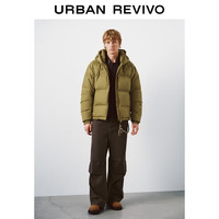 UR2025冬季男装琥珀流光风休闲机能连帽羽绒服UMT150010 芥末黄 L
