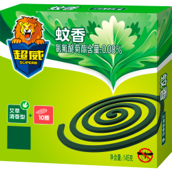 超威 蚊香盘香驱蚊家用蚊香卧室室内长效驱蚊家庭实惠装 艾草清香型 10圈 1盒
