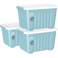 SPACEXPERT 空间专家 5038 带滑轮收纳箱 68L*3个 蓝色