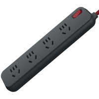 DELIXI 德力西 遇见系列 CD98E-DK4X 新国标插排 四位五孔 季风灰 1.6m