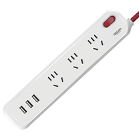 DELIXI 德力西 遇见系列 CD98E-DK3X3U 新国标插排 三位USB五孔 极地白 1.6m