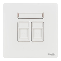 Schneider Electric 施耐德电气 珍铂系列 双联电脑插座 丝绒白