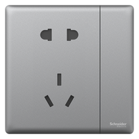 Schneider Electric 施耐德电气 珍铂系列 一开五孔插座 烟云灰