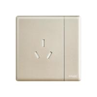 Schneider Electric 施耐德电气 珍铂系列 10A一开三孔插座 晨曦金