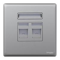 Schneider Electric 施耐德电气 珍铂系列 电脑电话插座 烟云灰