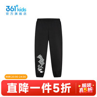 361°【商场同款】童装男童针织长裤春季新款小童裤子 经典黑 110