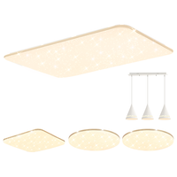  Lighting 雷士 NVC  满天星系列 北欧客厅吸顶灯+方卧灯+餐吊灯+圆卧灯*2