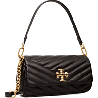 TORY BURCH 汤丽柏琦 KIRA CHEVRON系列 女士小号翻盖肩背包 90456 黑色