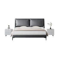 Sleemon 喜临门 颂 头层牛皮床 墨灰色 150*200cm