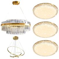  Lighting 雷士 NVC  洛世奇系列 轻奢水晶吊灯+餐吊灯+圆卧灯*3