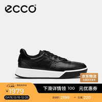 ecco 厚底板鞋男 城市潮流轻奢牛皮休闲鞋 街头球鞋539814