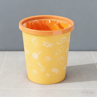 恒澍 涂鸦款9.5升多用桶 透明白 大容量家用垃圾桶