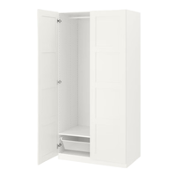 宜家（IKEA）PAX帕克思衣柜组合家用卧室租房用简易组装衣橱结实耐用 白色衣柜100x60x201cm 其他
