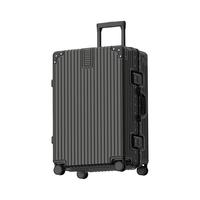 稻草人行李箱2025大容量多功能男女生旅行拉杆密码箱 经典黑【铝框款】【带杯架+USB接口】 26寸【10天左右长途旅行,双人一周出行强推】