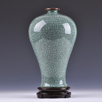 厚古薄今 景德镇陶瓷器 仿古官窑裂纹釉花瓶 31cm 梅瓶