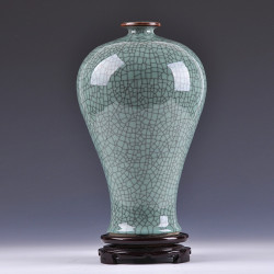 厚古薄今 景德镇陶瓷器 仿古官窑裂纹釉花瓶 31cm 梅瓶