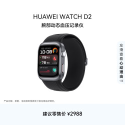 华为 WATCH D2 智能手表 蓝牙版 48mm 幻夜黑表壳 幻夜黑氟橡胶表带