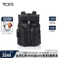 TUMI ALPHA BRAVO男士双肩包翻盖大容量牛皮革皮质商务背包0932759DL
