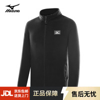 美津浓 户外抓绒衣男夹克外套男士保暖防风秋冬上衣 黑色 L