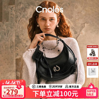 Cnolés Cnoles）弦月托特包包女士小众高级感斜挎月牙包圣诞跨新年元旦