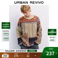 UR UR2025冬季男装休闲民族风图案肌理针织衫UML950040 多色 L