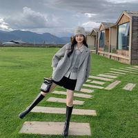 2025秋冬加厚毛呢外套中长款小个子通勤气质双面呢大衣女