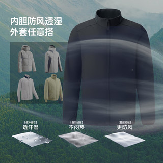 蕉下 Beneunder男士防风抓绒衣外套保暖冲锋衣内胆秋冬加绒防泼水立领外套