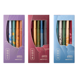 KACO PURE书源系列 K1015 按动中性笔 国博衍艺 锦绣东方+琉璃华夏+瓷韵中华 0.5mm 15支装