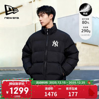 NEW ERA ERA纽亦华MLB羽绒服男女NY印花立领保暖鸭绒 14387859-黑色 纽约洋基队 2XL