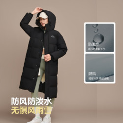 波司登 25年冬季羽绒服男女款长款黑色8056  M 165/88A 体重约110-120斤